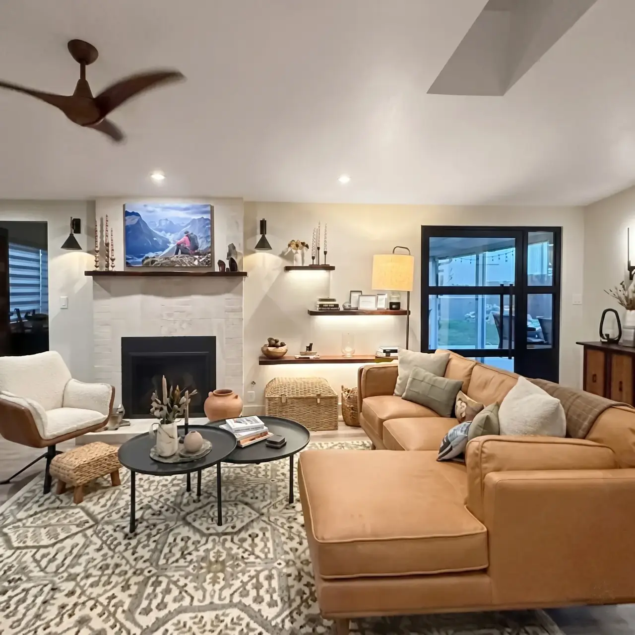 Modern sunlit living room styled by Snyder Atelier